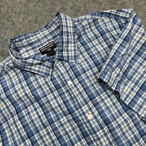 Polo Ralph Lauren Shirt Mens XL Blue Classic Fit Plaid Button Down Short Sleeve